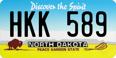 ND license plate HKK589