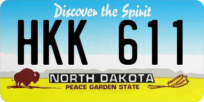 ND license plate HKK611