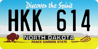 ND license plate HKK614