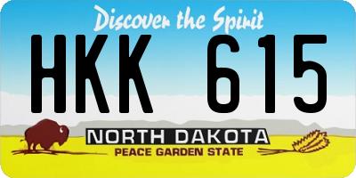 ND license plate HKK615