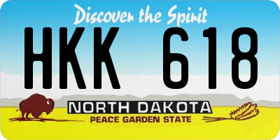 ND license plate HKK618