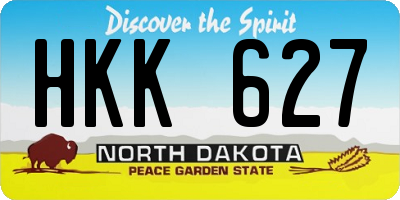 ND license plate HKK627