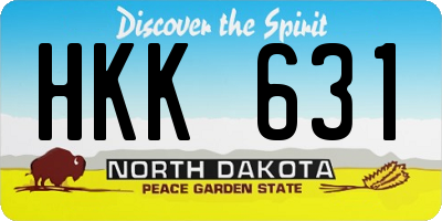 ND license plate HKK631