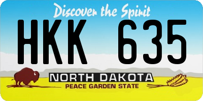 ND license plate HKK635