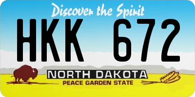 ND license plate HKK672
