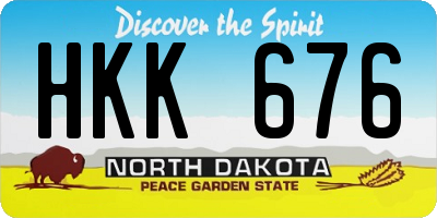 ND license plate HKK676