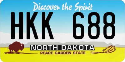 ND license plate HKK688