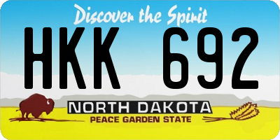 ND license plate HKK692