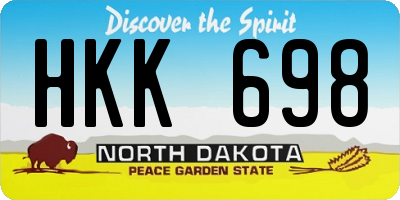 ND license plate HKK698