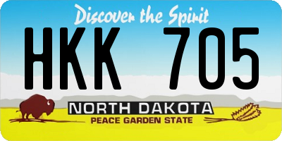 ND license plate HKK705