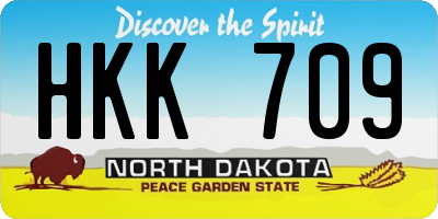 ND license plate HKK709
