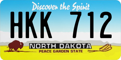 ND license plate HKK712