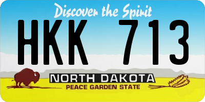ND license plate HKK713