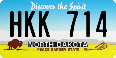 ND license plate HKK714