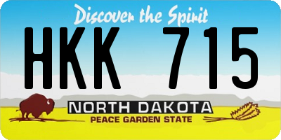 ND license plate HKK715