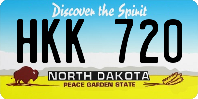 ND license plate HKK720
