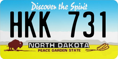 ND license plate HKK731