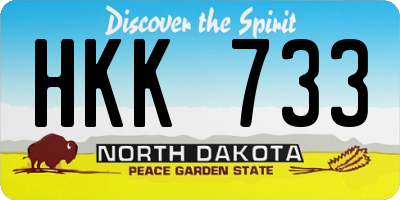 ND license plate HKK733