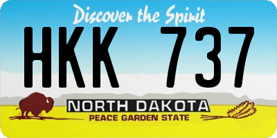 ND license plate HKK737