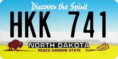 ND license plate HKK741