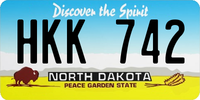 ND license plate HKK742