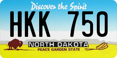 ND license plate HKK750
