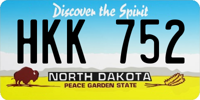 ND license plate HKK752
