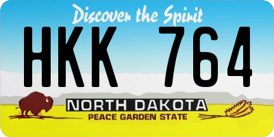 ND license plate HKK764