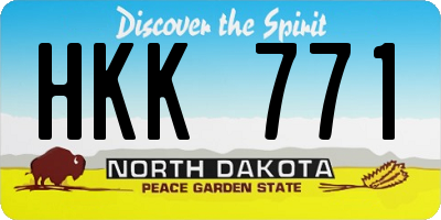 ND license plate HKK771