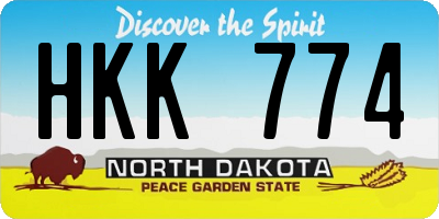 ND license plate HKK774