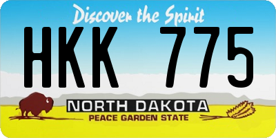 ND license plate HKK775