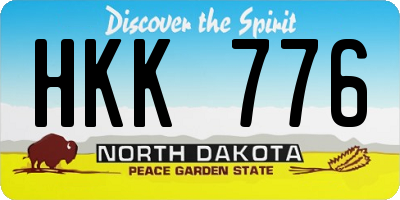 ND license plate HKK776