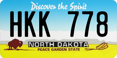ND license plate HKK778