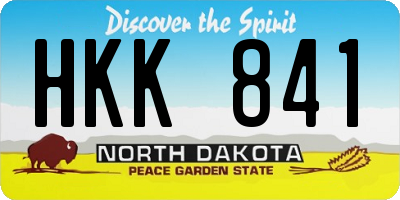 ND license plate HKK841