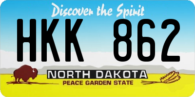 ND license plate HKK862