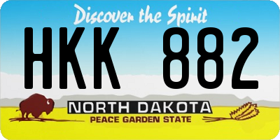 ND license plate HKK882