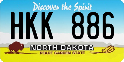 ND license plate HKK886