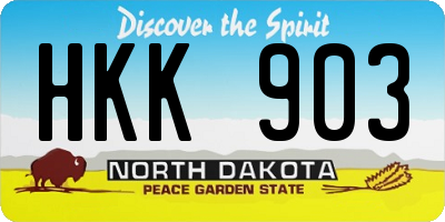ND license plate HKK903