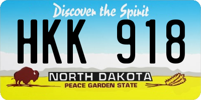 ND license plate HKK918