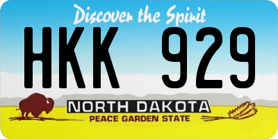 ND license plate HKK929