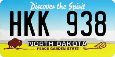 ND license plate HKK938
