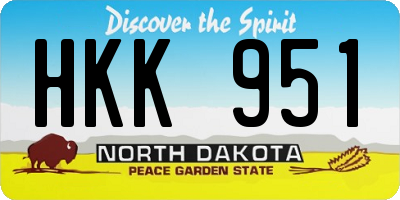 ND license plate HKK951
