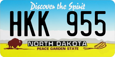 ND license plate HKK955