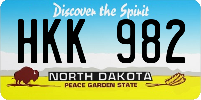 ND license plate HKK982