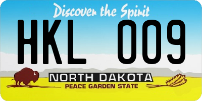 ND license plate HKL009