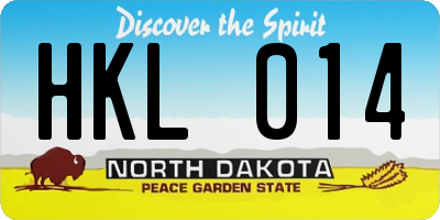 ND license plate HKL014