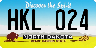 ND license plate HKL024