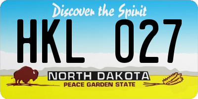 ND license plate HKL027