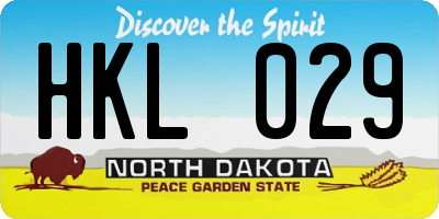 ND license plate HKL029