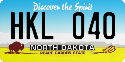 ND license plate HKL040